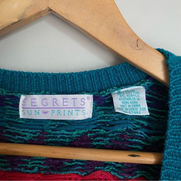 Vintage Cardigan Segrets Sun Prints Size M - Picture 3 of 6